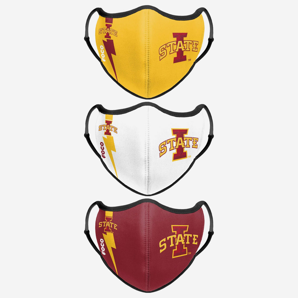 Iowa State Cyclones Sport 3 Pack Face Cover FOCO - FOCO.com