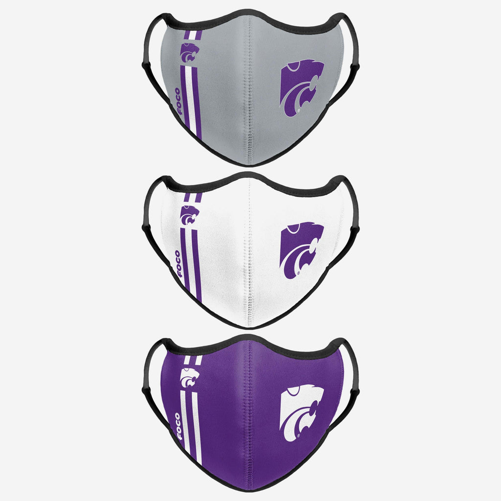 Kansas State Wildcats Original Sport 3 Pack Face Cover FOCO - FOCO.com