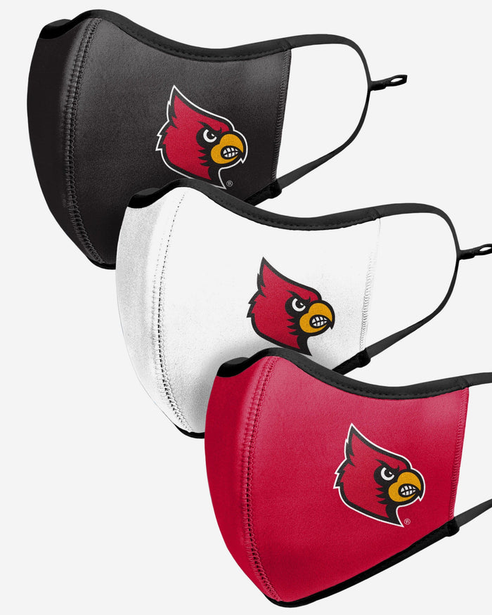 Louisville Cardinals Sport 3 Pack Face Cover FOCO - FOCO.com