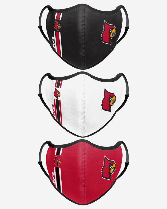 Louisville Cardinals Sport 3 Pack Face Cover FOCO - FOCO.com