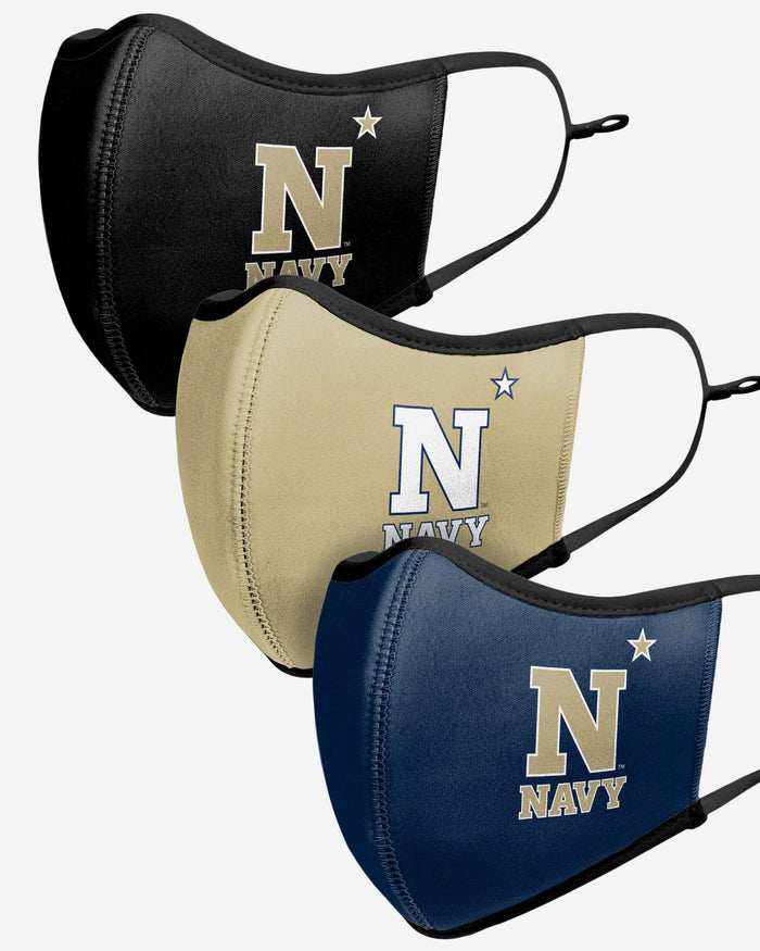 Navy Midshipmen Sport 3 Pack Face Cover FOCO - FOCO.com