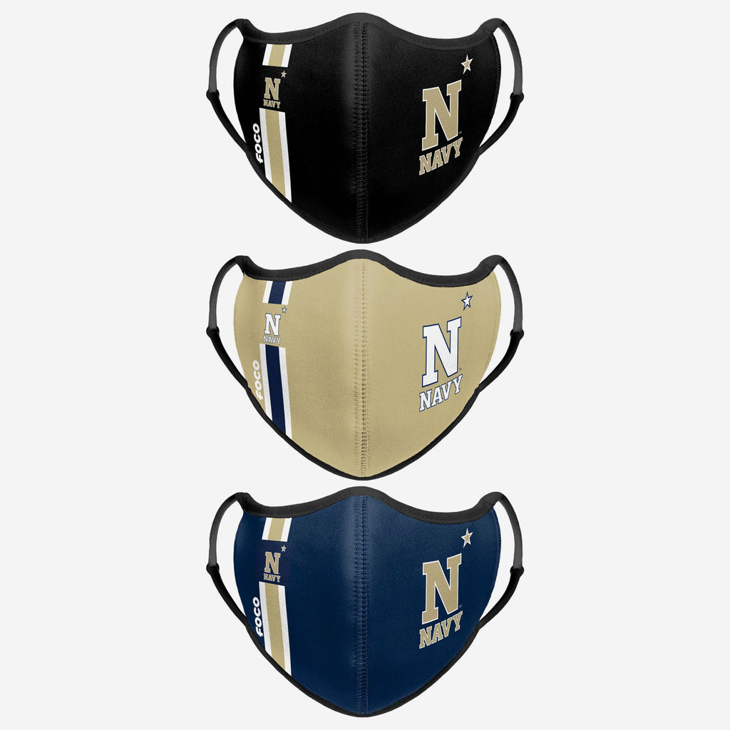 Navy Midshipmen Sport 3 Pack Face Cover FOCO - FOCO.com