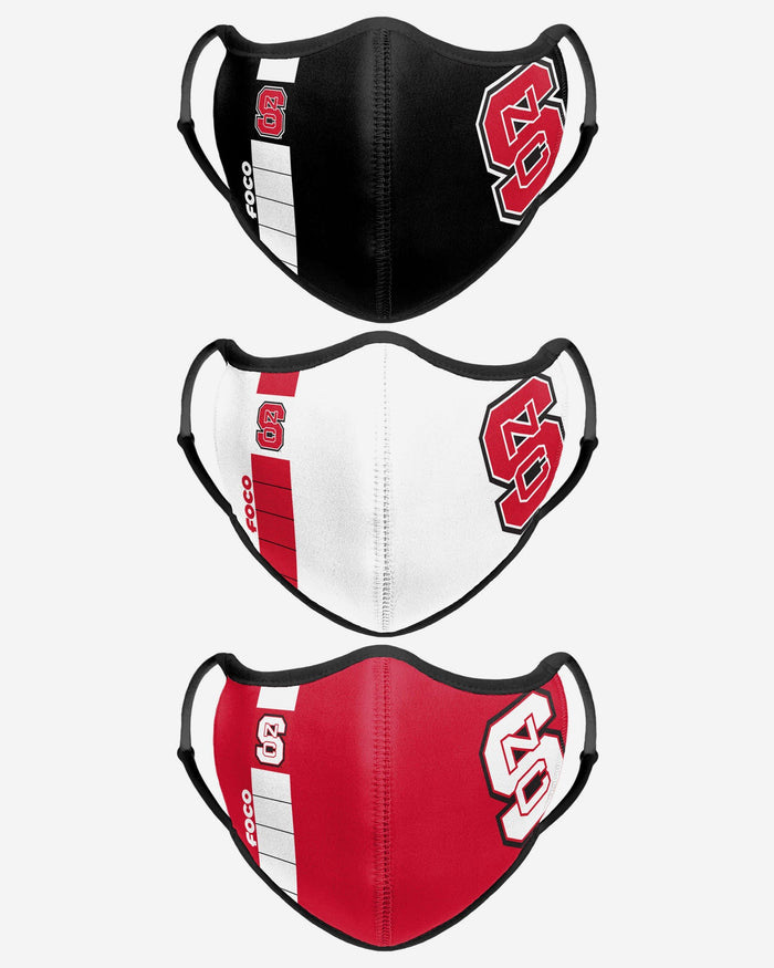 NC State Wolfpack Sport 3 Pack Face Cover FOCO - FOCO.com