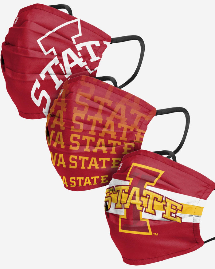 Iowa State Cyclones Matchday 3 Pack Face Cover FOCO - FOCO.com
