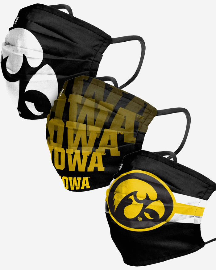 Iowa Hawkeyes Matchday 3 Pack Face Cover FOCO - FOCO.com