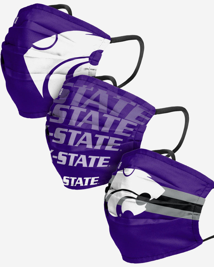 Kansas State Wildcats Matchday 3 Pack Face Cover FOCO - FOCO.com