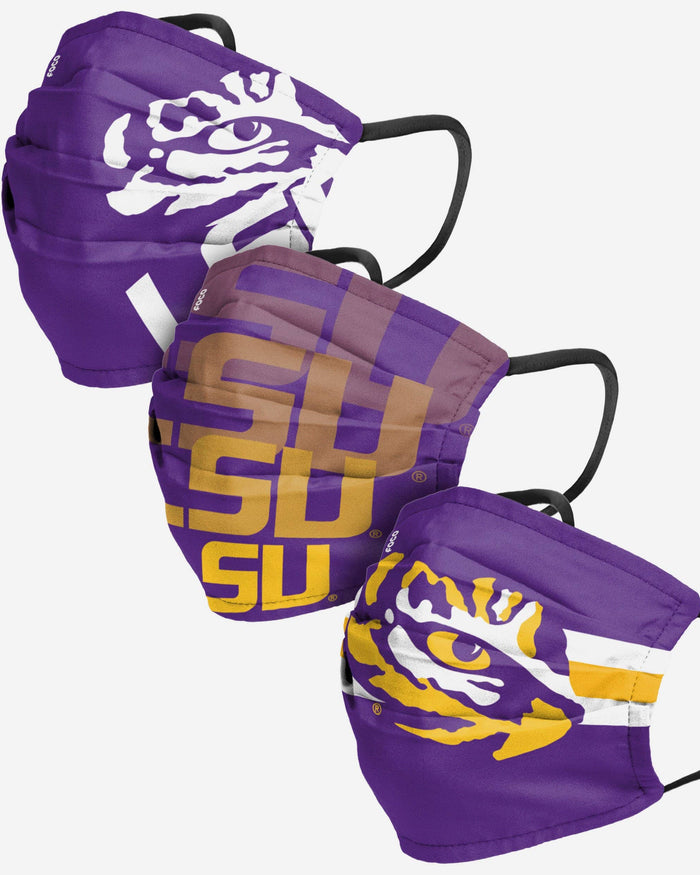LSU Tigers Matchday 3 Pack Face Cover FOCO - FOCO.com