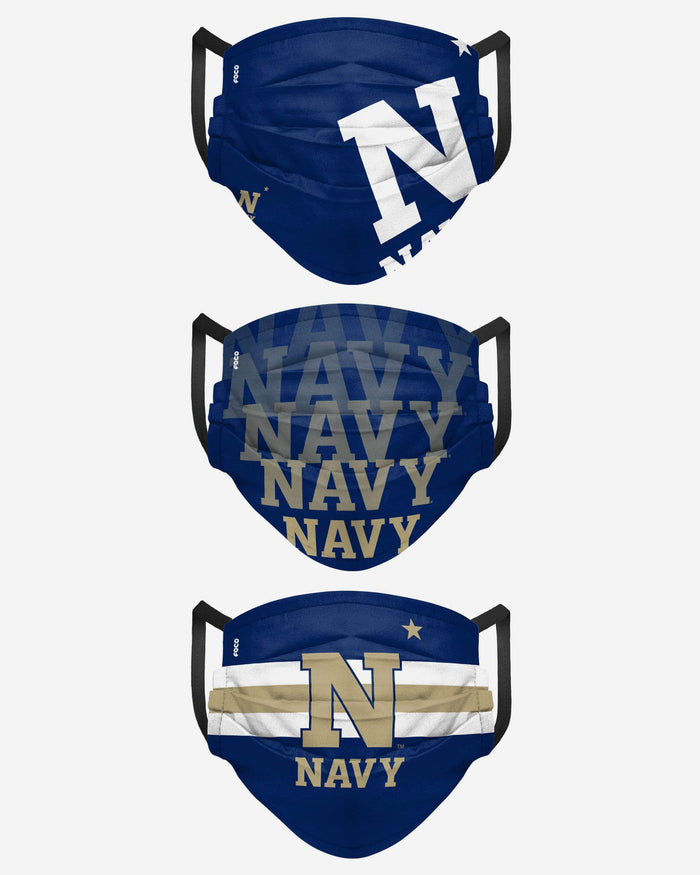 Navy Midshipmen Matchday 3 Pack Face Cover FOCO - FOCO.com