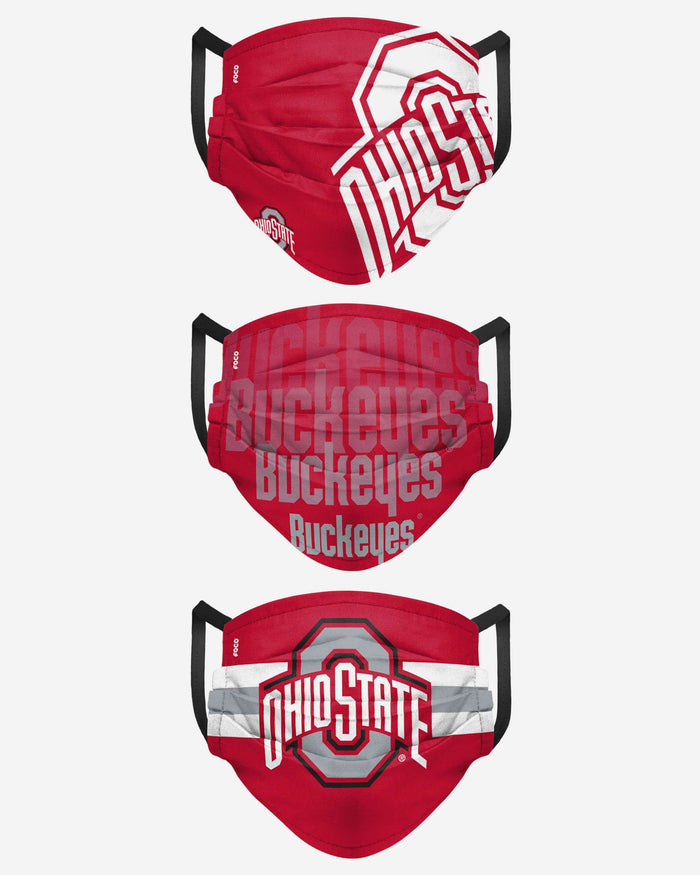 Ohio State Buckeyes Matchday 3 Pack Face Cover FOCO - FOCO.com