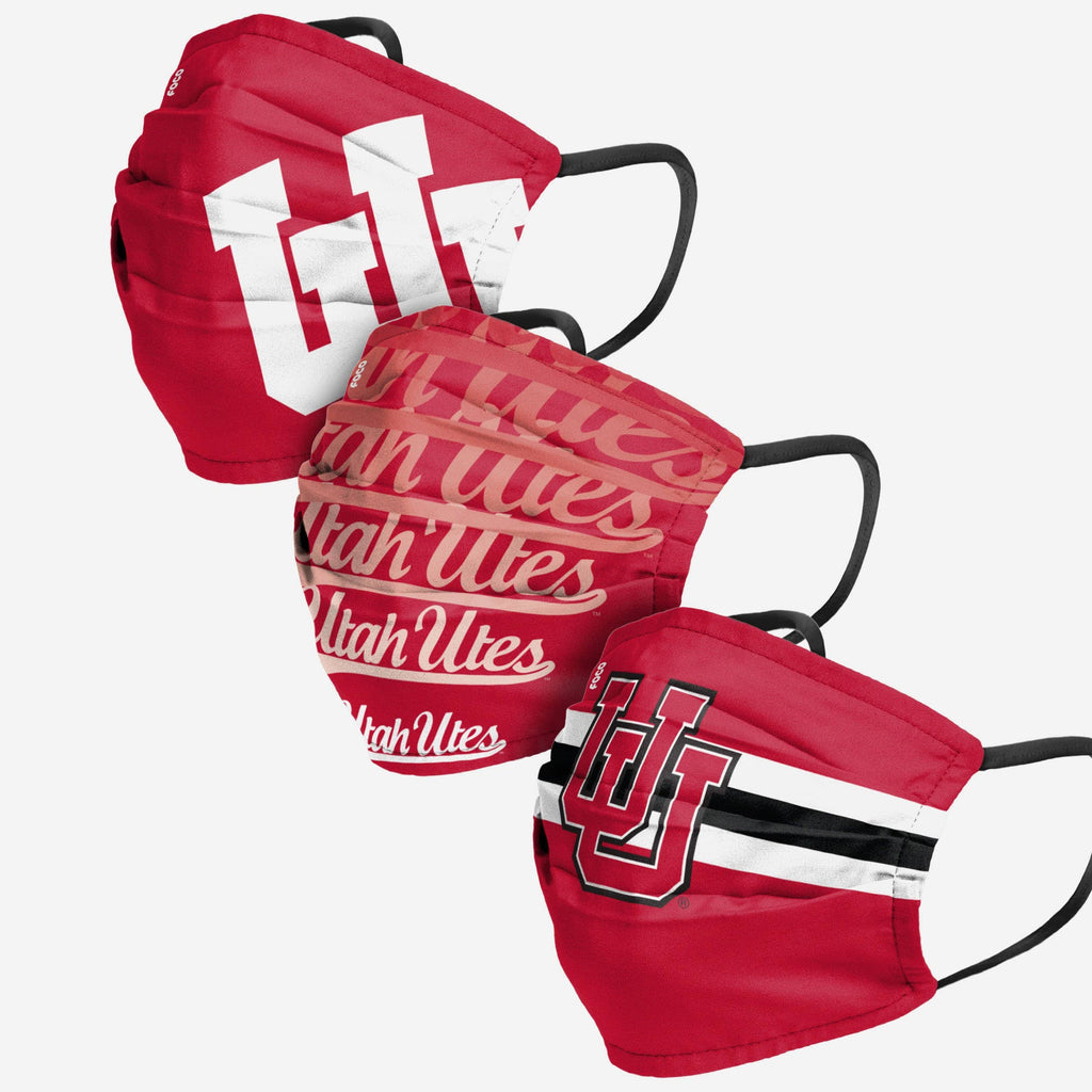 Utah Utes Matchday 3 Pack Face Cover FOCO - FOCO.com
