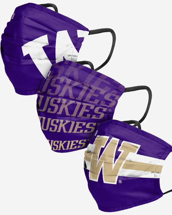 Washington Huskies Matchday 3 Pack Face Cover FOCO - FOCO.com