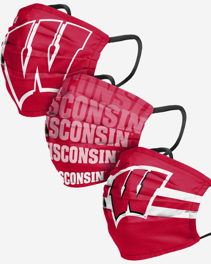 Wisconsin Badgers Matchday 3 Pack Face Cover FOCO - FOCO.com