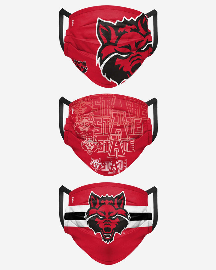 Arkansas State Red Wolves Matchday 3 Pack Face Cover FOCO - FOCO.com