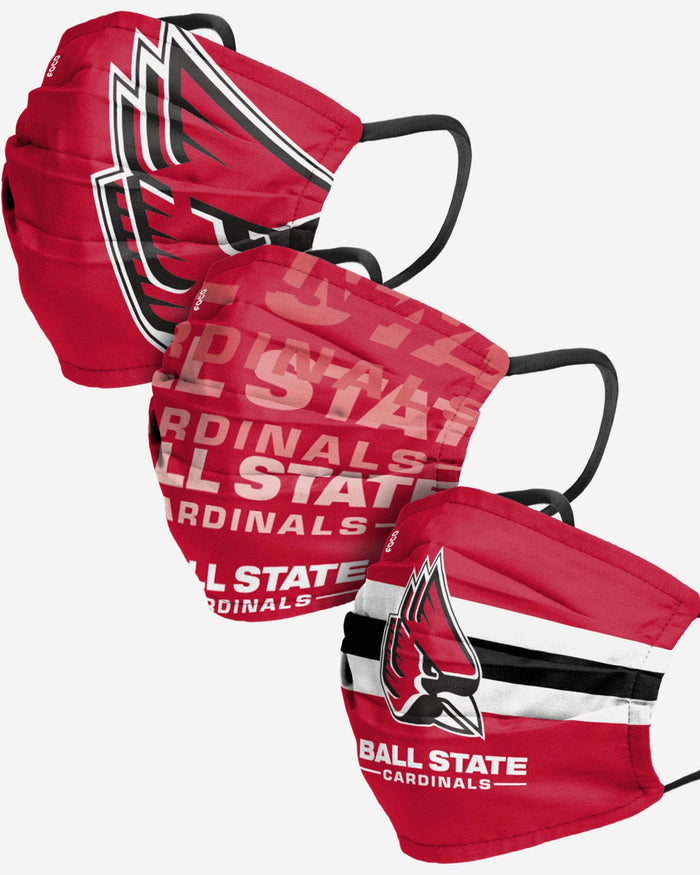 Ball State Cardinals Matchday 3 Pack Face Cover FOCO - FOCO.com