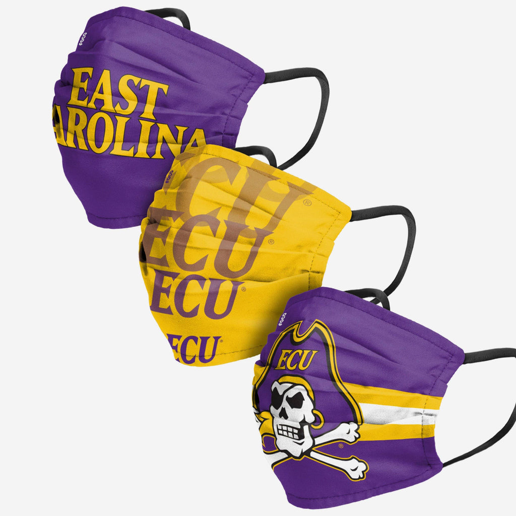 ECU Pirates Matchday 3 Pack Face Cover FOCO - FOCO.com