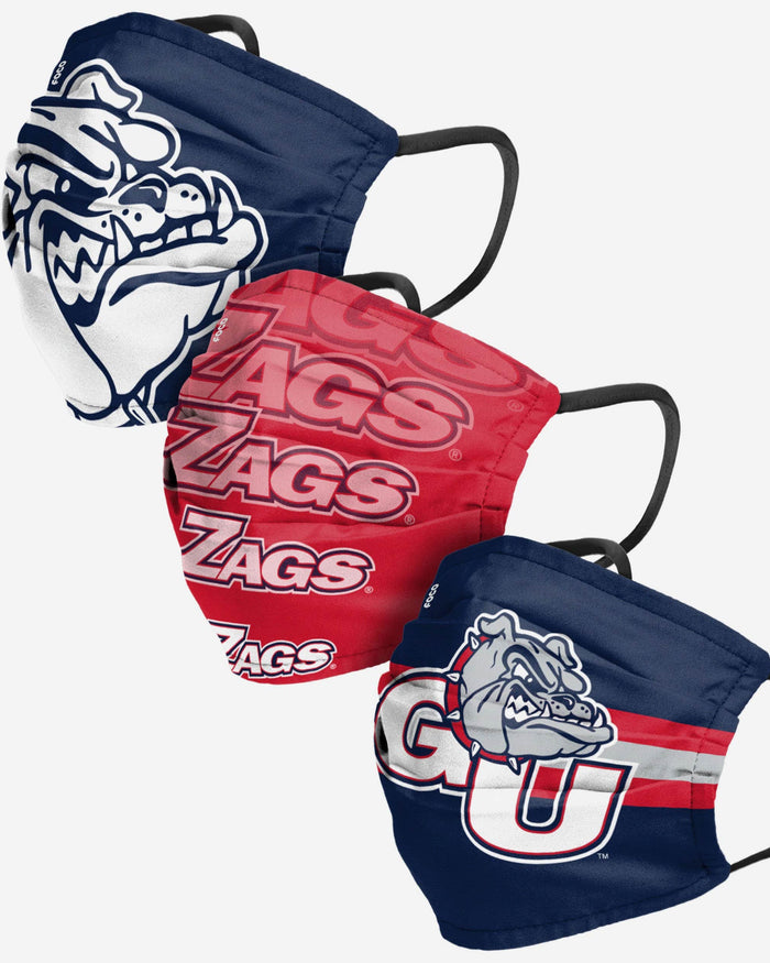 Gonzaga Bulldogs Matchday 3 Pack Face Cover FOCO - FOCO.com