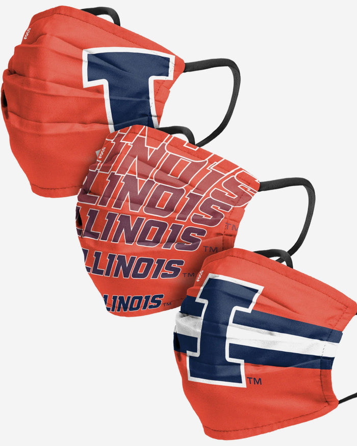 Illinois Fighting Illini Matchday 3 Pack Face Cover FOCO - FOCO.com