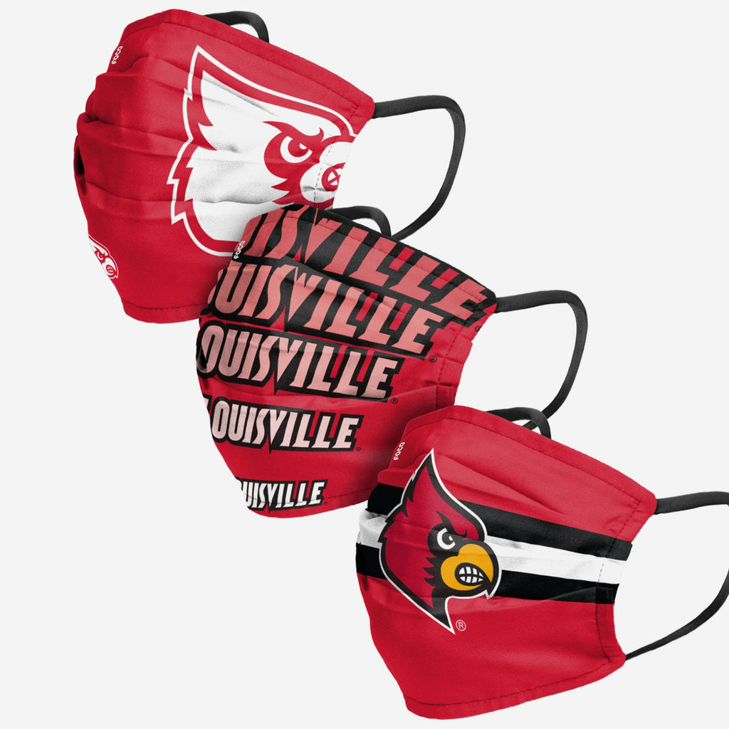 Louisville Cardinals Matchday 3 Pack Face Cover FOCO - FOCO.com