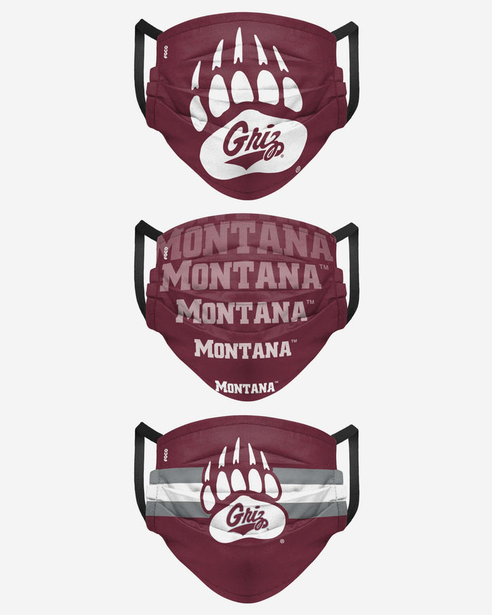 Montana Grizzlies Matchday 3 Pack Face Cover FOCO - FOCO.com
