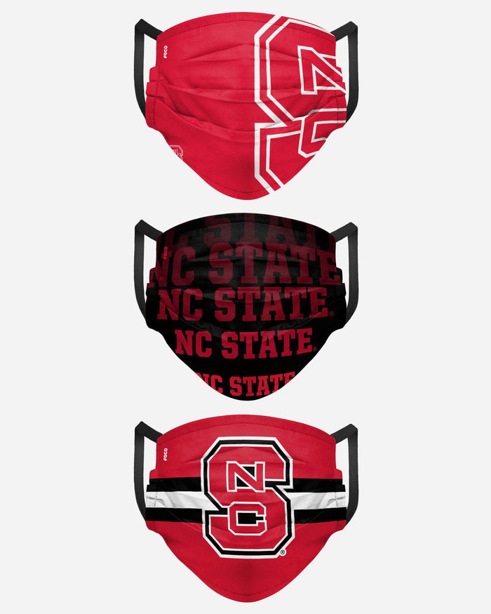 NC State Wolfpack Matchday 3 Pack Face Cover FOCO - FOCO.com