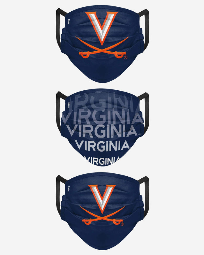 Virginia Cavaliers Matchday 3 Pack Face Cover FOCO - FOCO.com