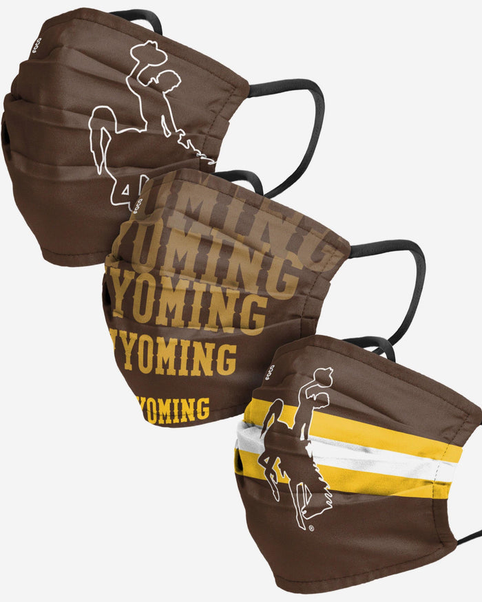 Wyoming Cowboys Matchday 3 Pack Face Cover FOCO - FOCO.com