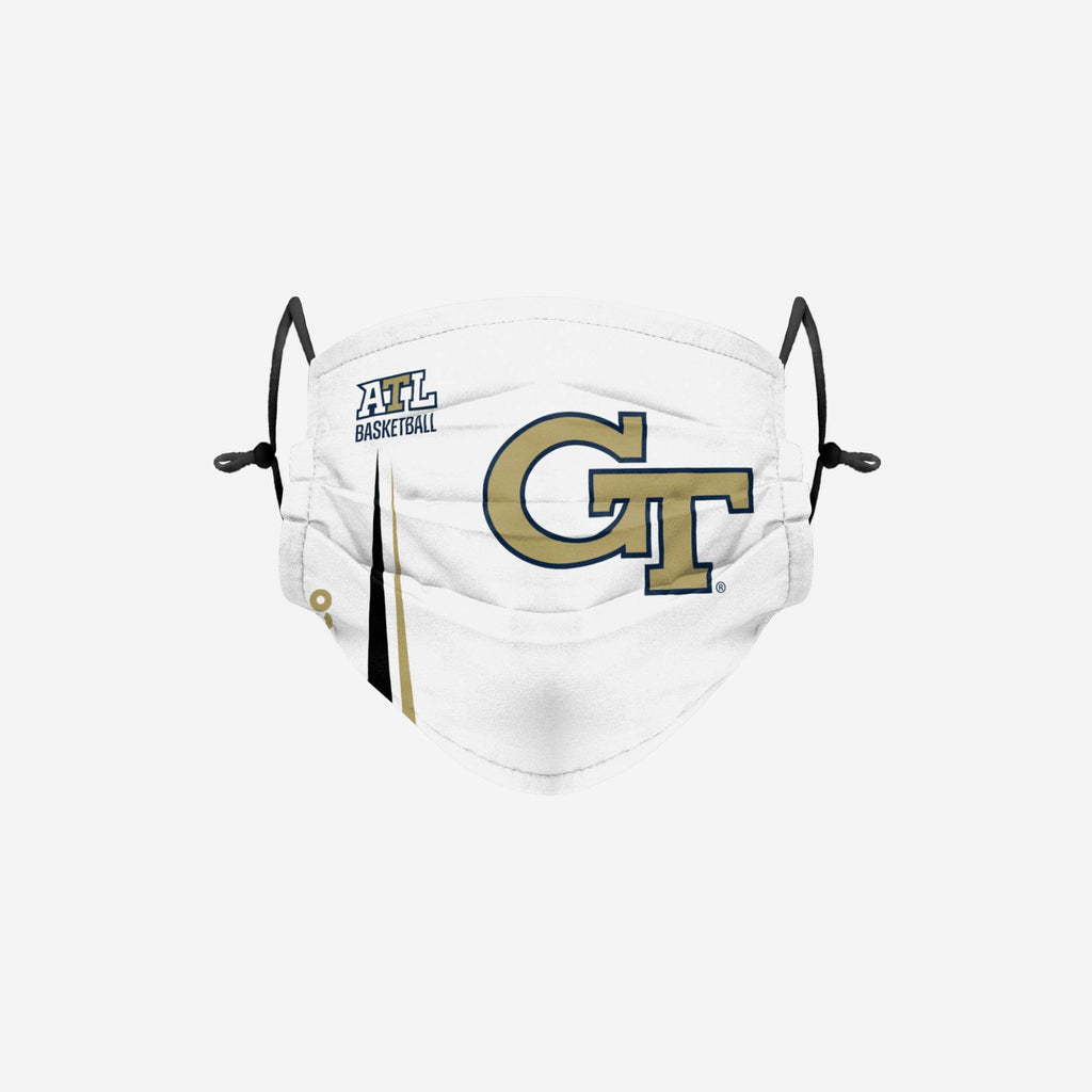 Georgia Tech Yellow Jackets On-Court Sideline Logo Adjustable White Face Cover FOCO - FOCO.com