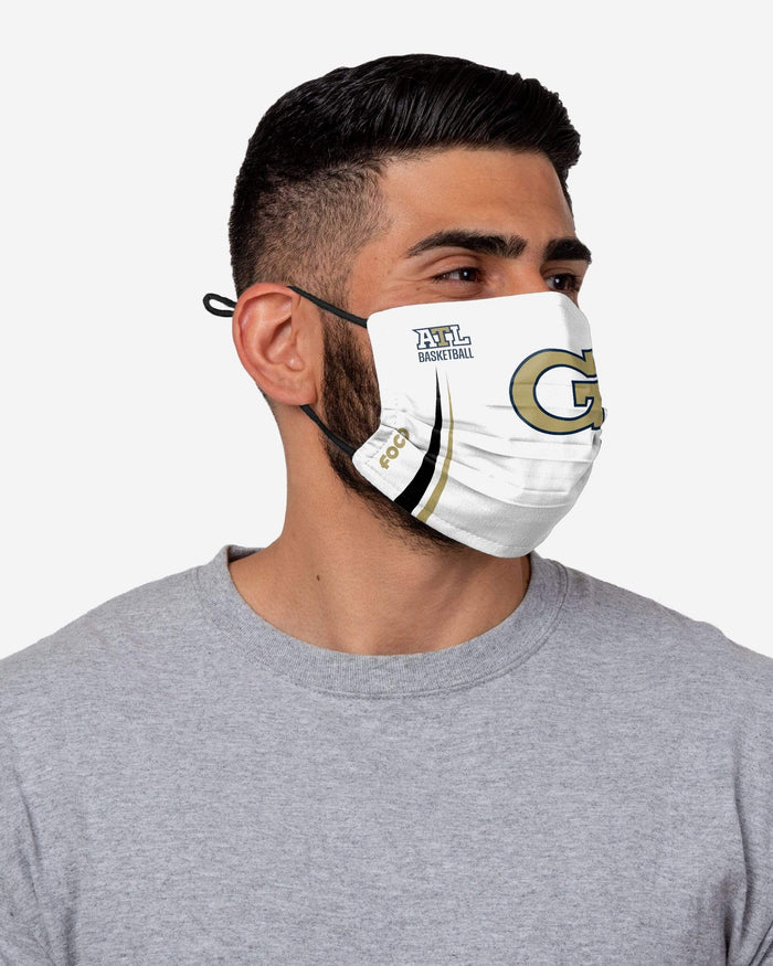 Georgia Tech Yellow Jackets On-Court Sideline Logo Adjustable White Face Cover FOCO - FOCO.com