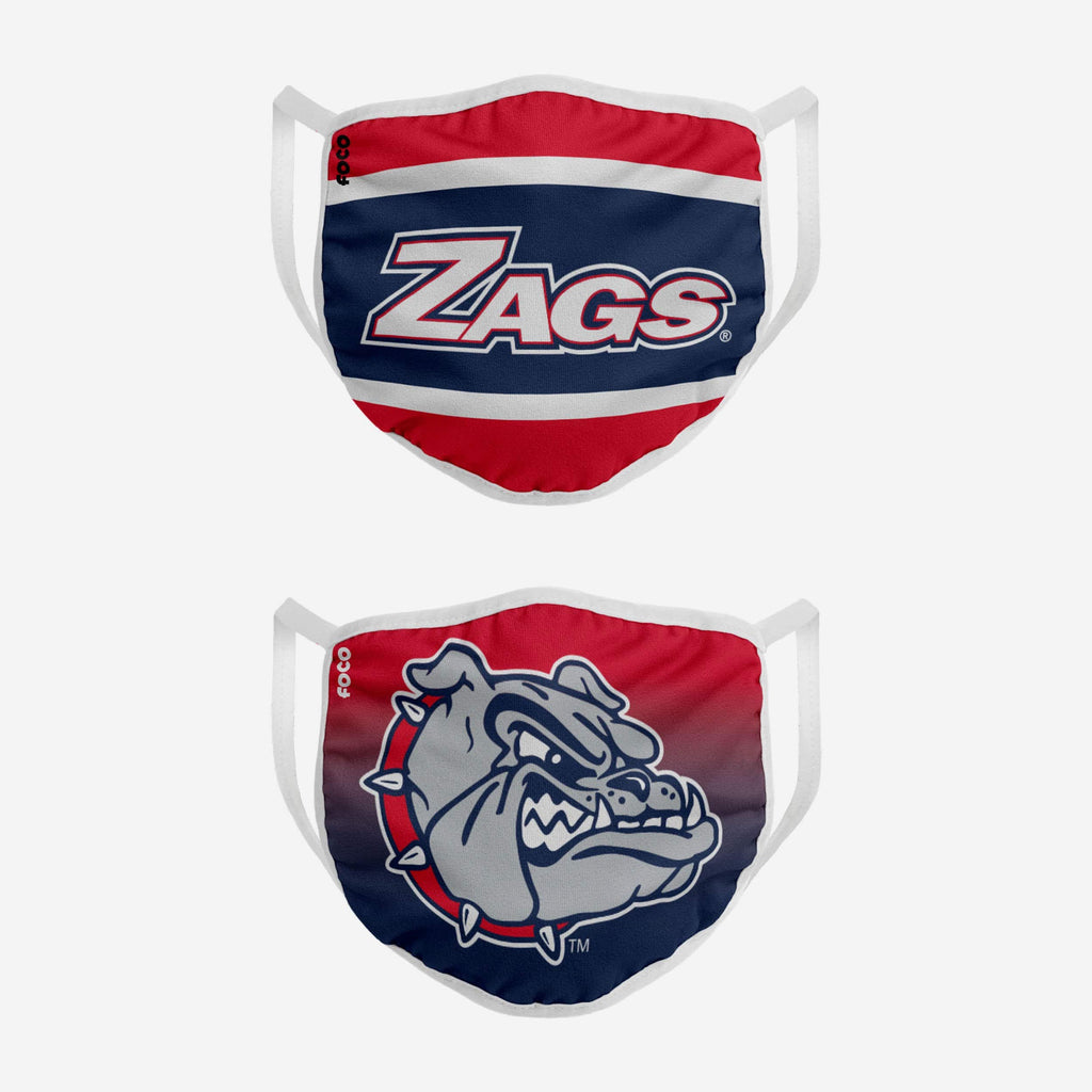 Gonzaga Bulldogs Printed 2 Pack Face Cover FOCO - FOCO.com
