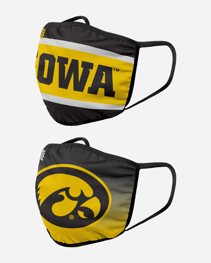 Iowa Hawkeyes Printed 2 Pack Face Cover FOCO - FOCO.com