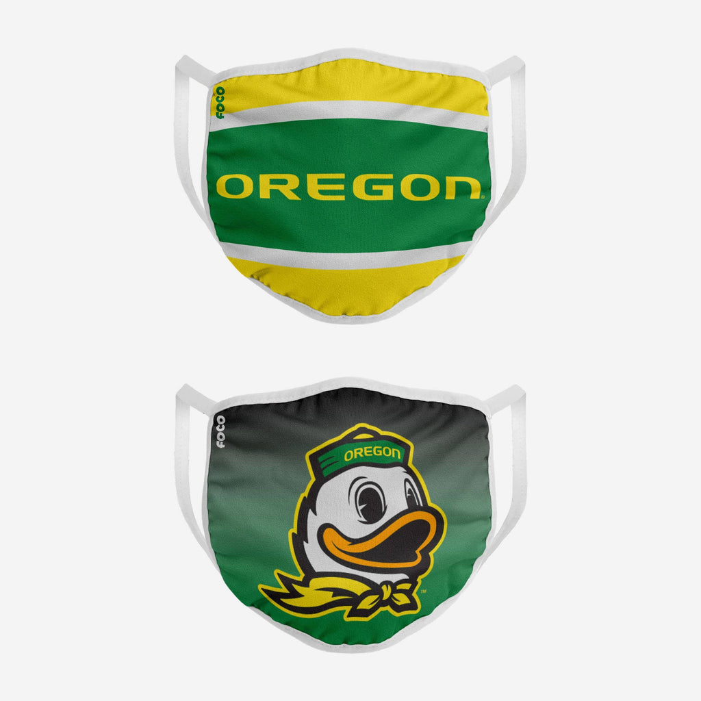 Oregon Ducks Printed 2 Pack Face Cover FOCO - FOCO.com
