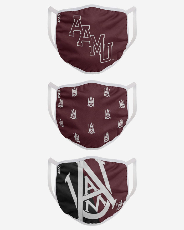 Alabama A&M Bulldogs 3 Pack Face Cover FOCO - FOCO.com