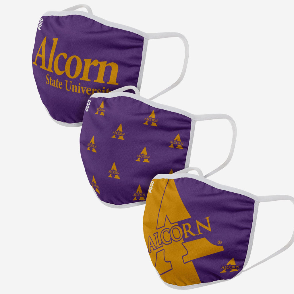 Alcorn State Braves 3 Pack Face Cover FOCO - FOCO.com