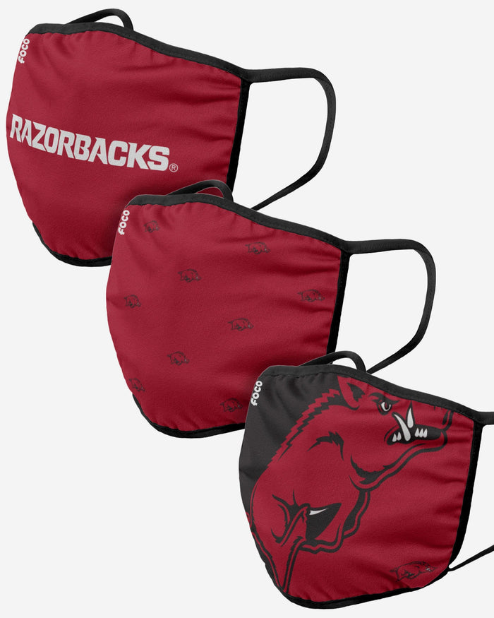 Arkansas Razorbacks 3 Pack Face Cover FOCO - FOCO.com