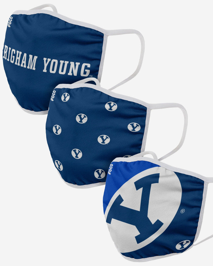 BYU Cougars 3 Pack Face Cover FOCO - FOCO.com