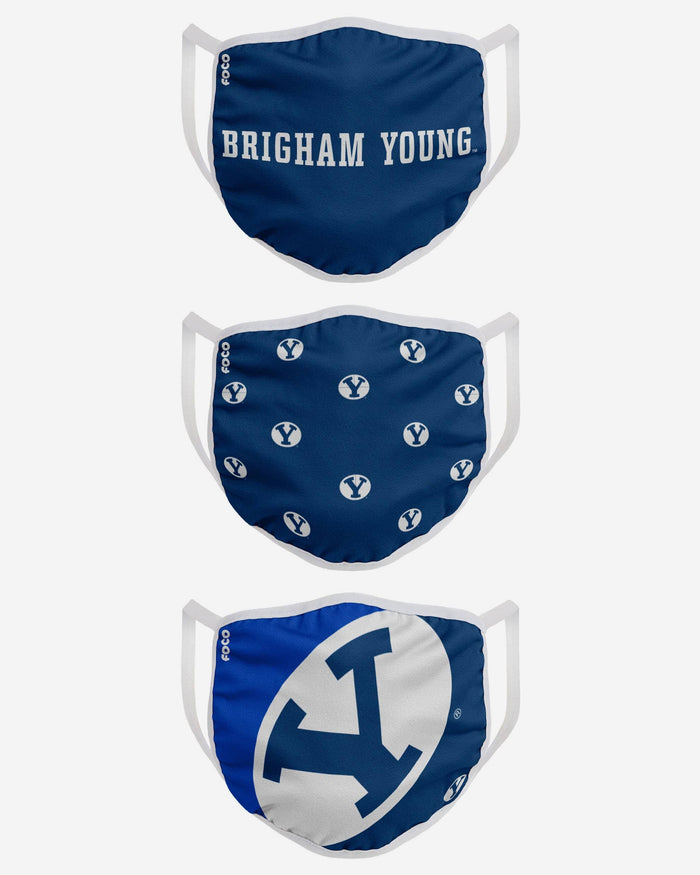 BYU Cougars 3 Pack Face Cover FOCO - FOCO.com