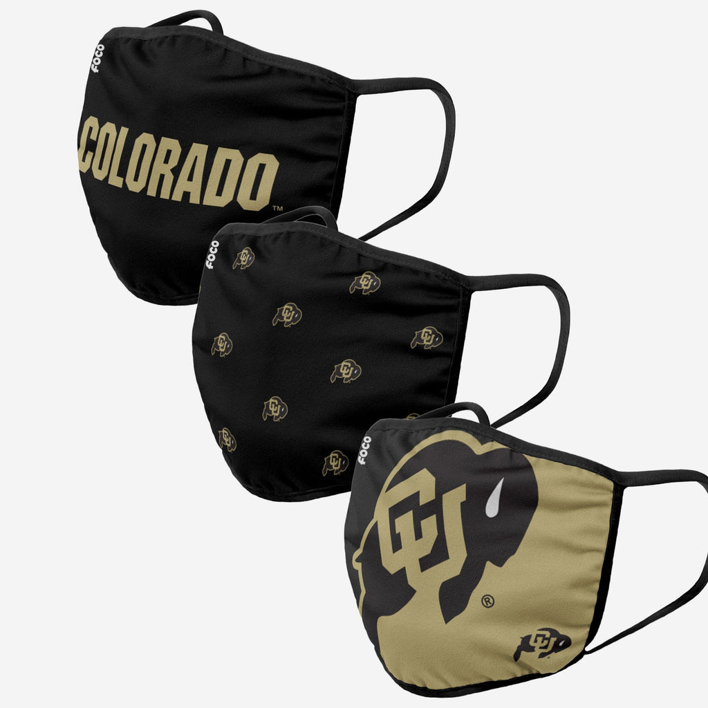 Colorado Buffaloes 3 Pack Face Cover FOCO - FOCO.com