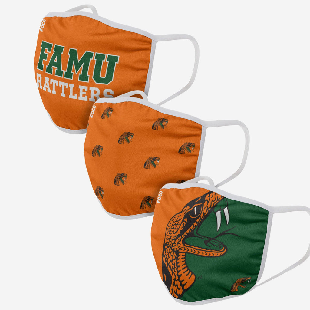 Florida A&M Rattlers 3 Pack Face Cover FOCO - FOCO.com