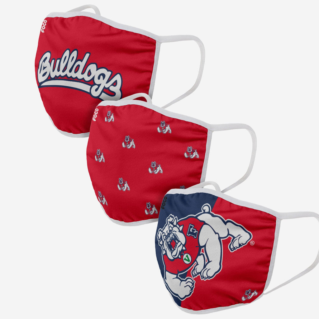 Fresno State Bulldogs 3 Pack Face Cover FOCO - FOCO.com
