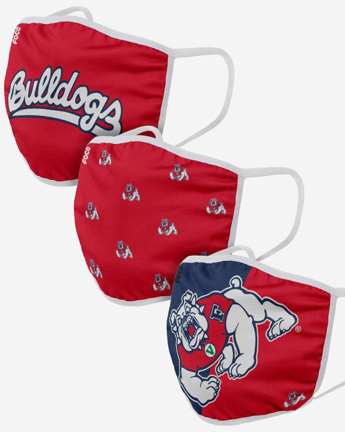 Fresno State Bulldogs 3 Pack Face Cover FOCO - FOCO.com