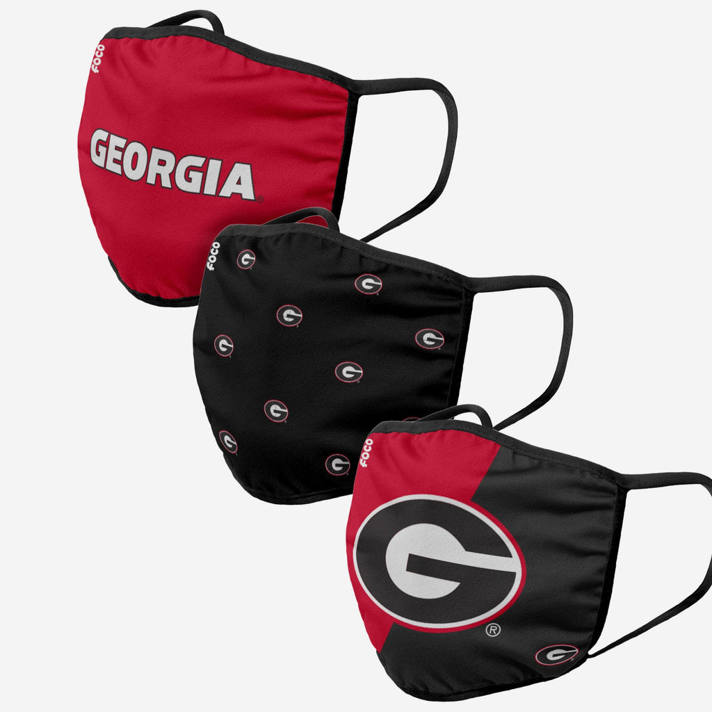 Georgia Bulldogs 3 Pack Face Cover FOCO - FOCO.com