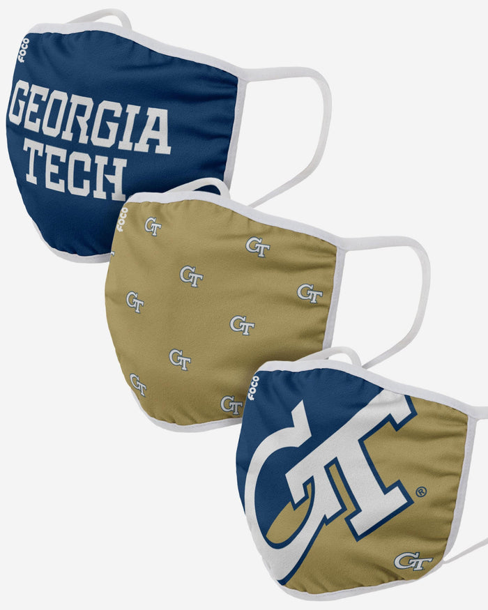 Georgia Tech Yellow Jackets 3 Pack Face Cover FOCO - FOCO.com