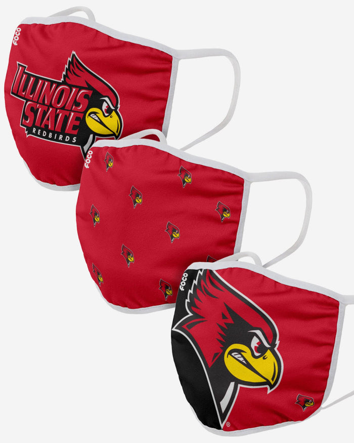 Illinois State Redbirds 3 Pack Face Cover FOCO - FOCO.com