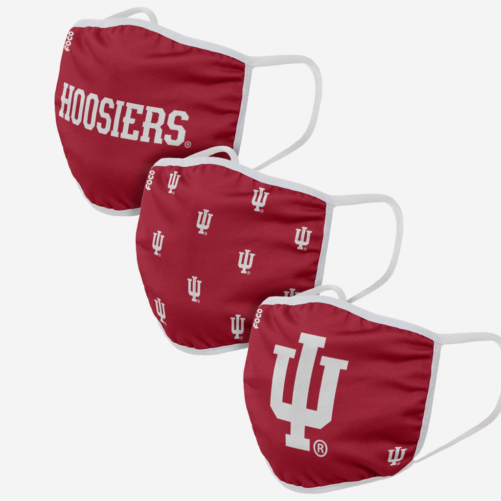 Indiana Hoosiers 3 Pack Face Cover FOCO - FOCO.com