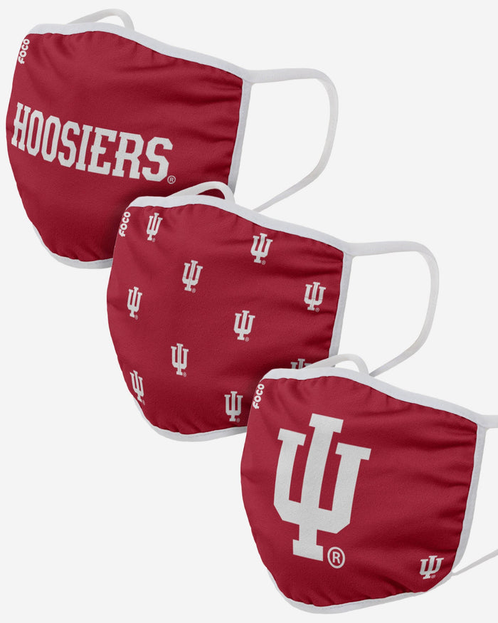 Indiana Hoosiers 3 Pack Face Cover FOCO - FOCO.com