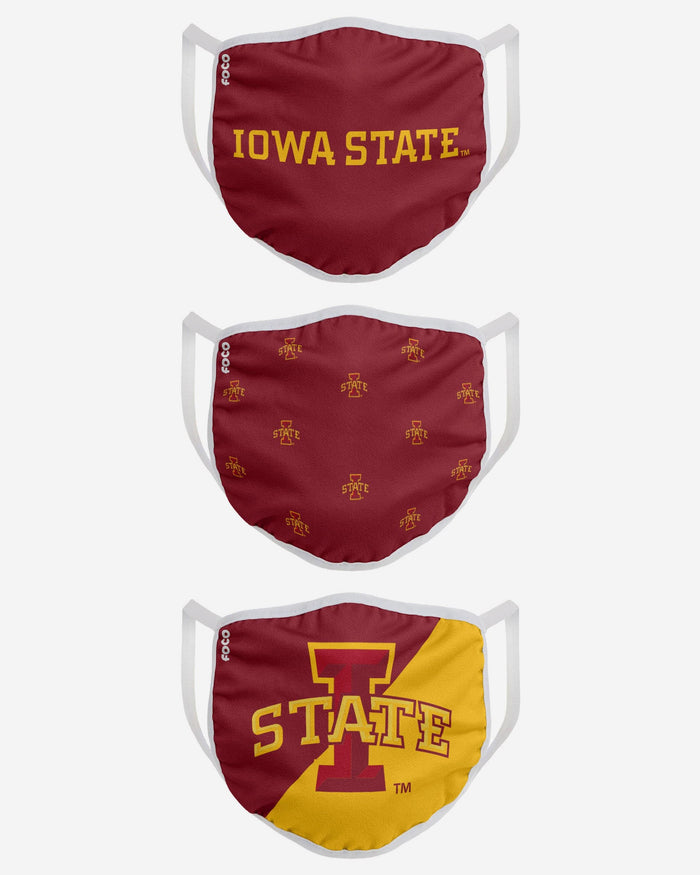 Iowa State Cyclones 3 Pack Face Cover FOCO - FOCO.com