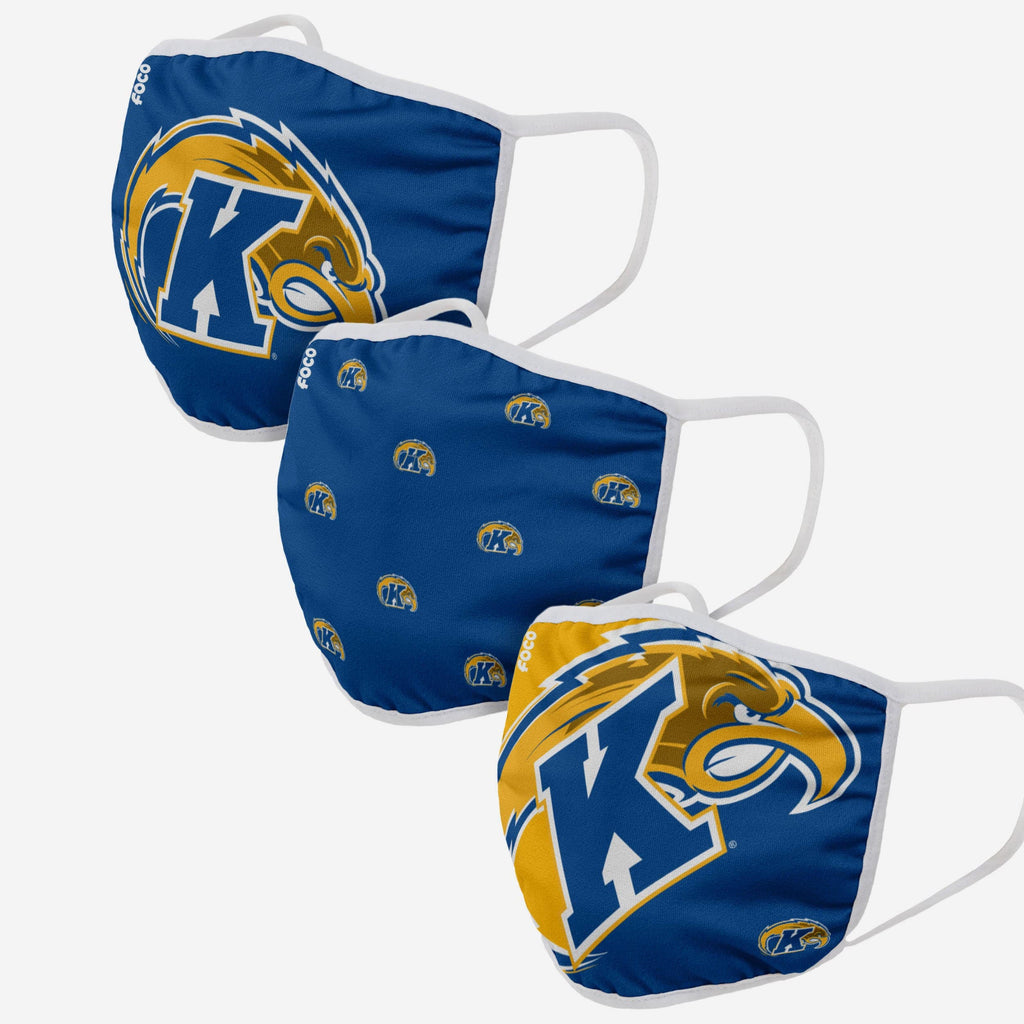 Kent State Golden Flashes 3 Pack Face Cover FOCO - FOCO.com