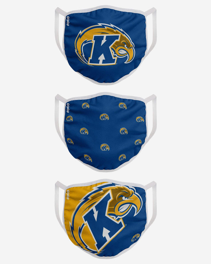Kent State Golden Flashes 3 Pack Face Cover FOCO - FOCO.com