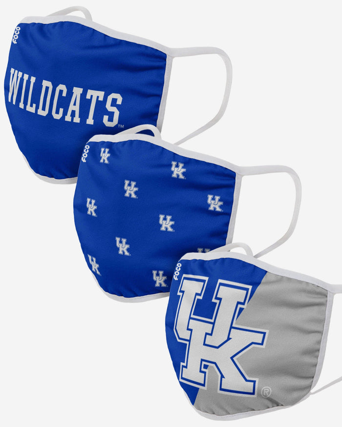 Kentucky Wildcats 3 Pack Face Cover FOCO - FOCO.com