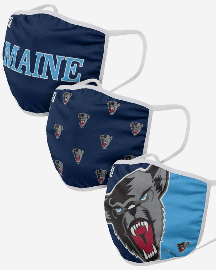 Maine Black Bears 3 Pack Face Cover FOCO - FOCO.com